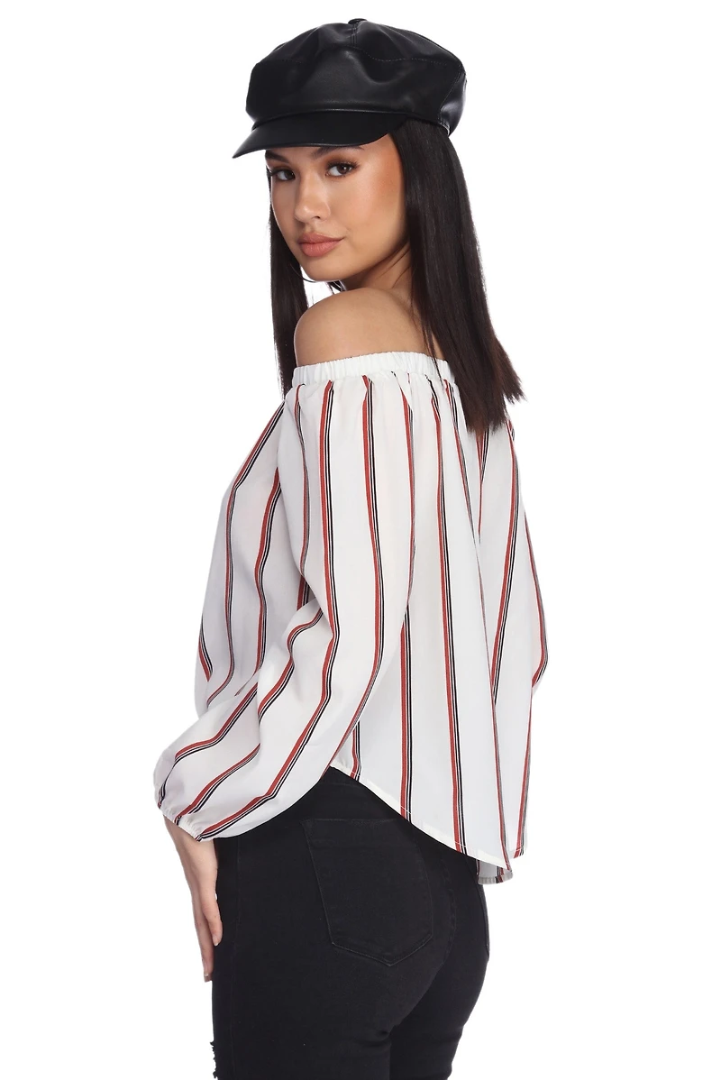 Striped And Hyped Cropped Top