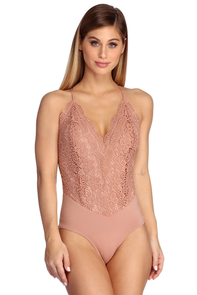 Scalloped Lace Bodysuit