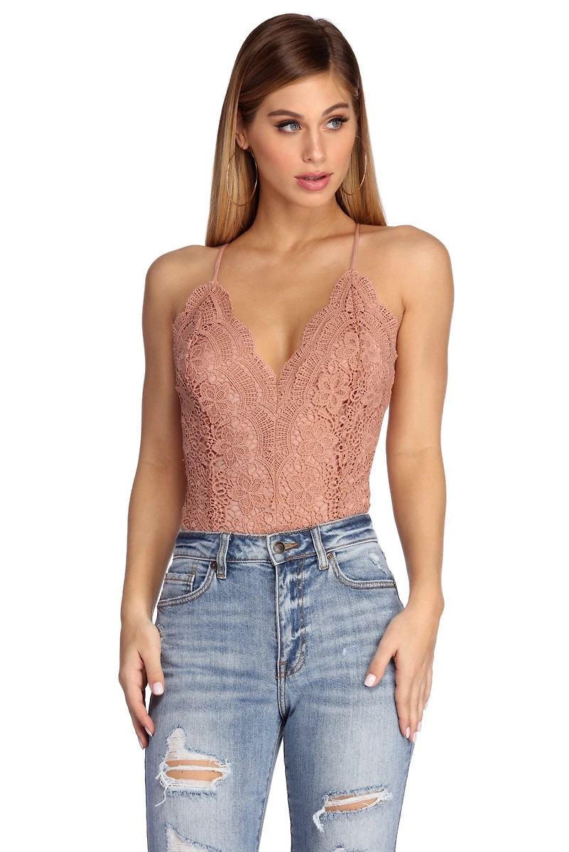 Scalloped Lace Bodysuit