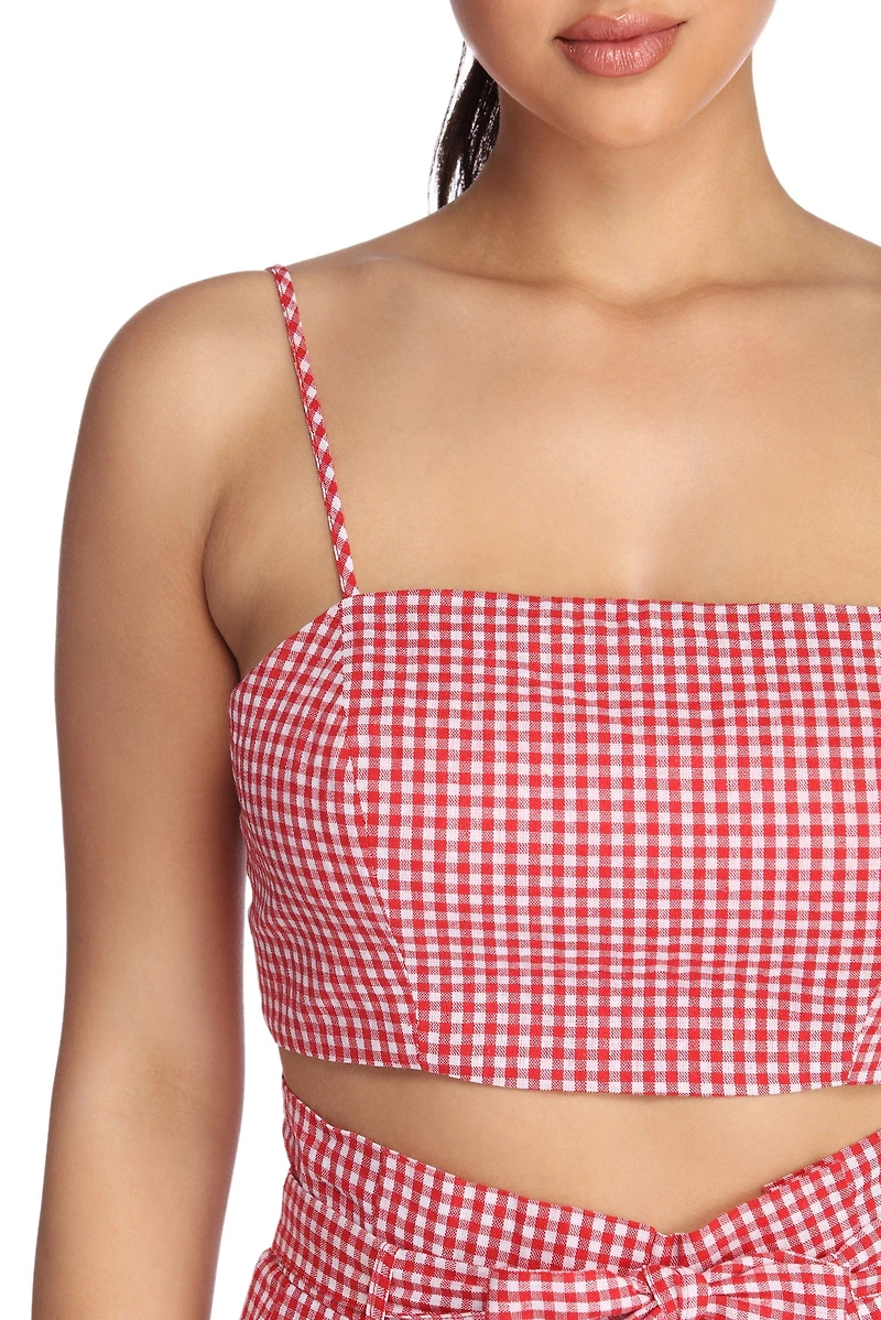 Picnic Time Gingham Crop Top