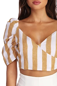 Striped For The Summer Crop Top