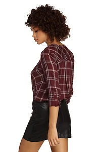Plaid For Success Surplice Top