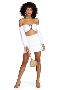 Such A Flirt Linen Crop Top