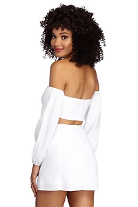 Such A Flirt Linen Crop Top