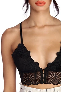 Social Butterfly Lace Crop Top
