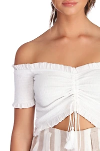 Smocked And Cropped Top