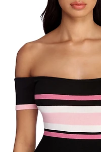 Pop Of Stripes Knit Dress