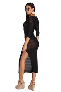 Sheer Ambition Sweater Dress