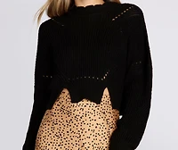 Destructed Mock Neck Pullover