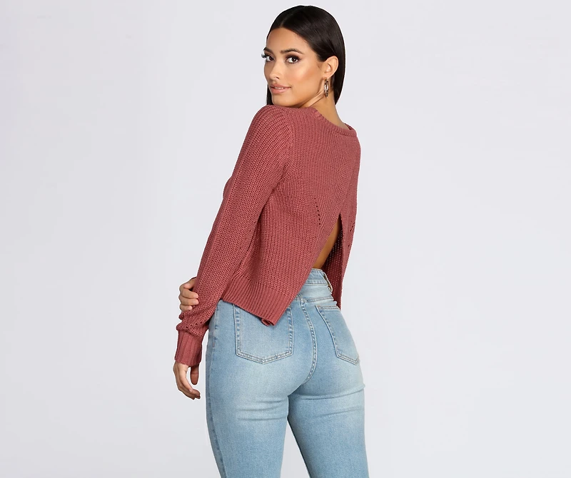 Love Open Back Pullover Sweater