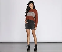 Stripes On Cropped Sweater