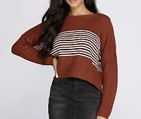 Stripes On Cropped Sweater