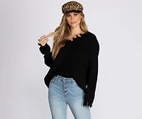 No Ones Perfect Destructed Pullover