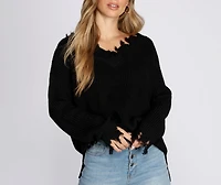 No Ones Perfect Destructed Pullover