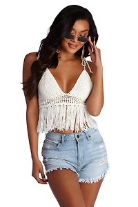 Festive Fringe Halter Top
