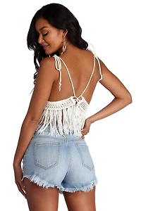 Festive Fringe Halter Top
