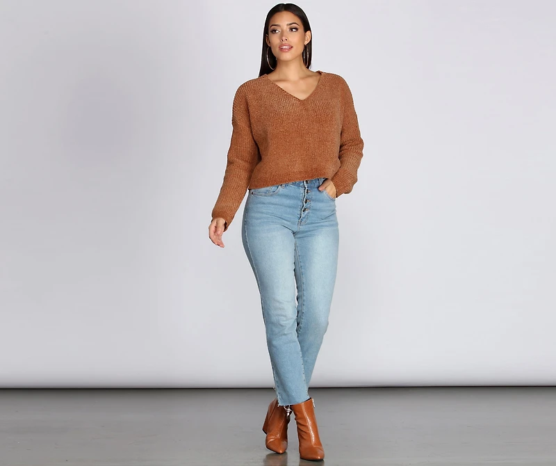 Chic Chenille V-Neck Sweater