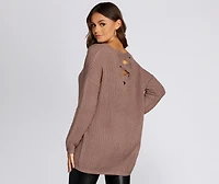 Lattice Back V Neck Tunic