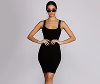 Buckled Sleeveless Mini Dress