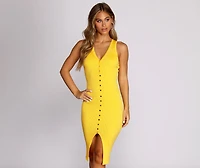 It's A Snap Ribbed Dress