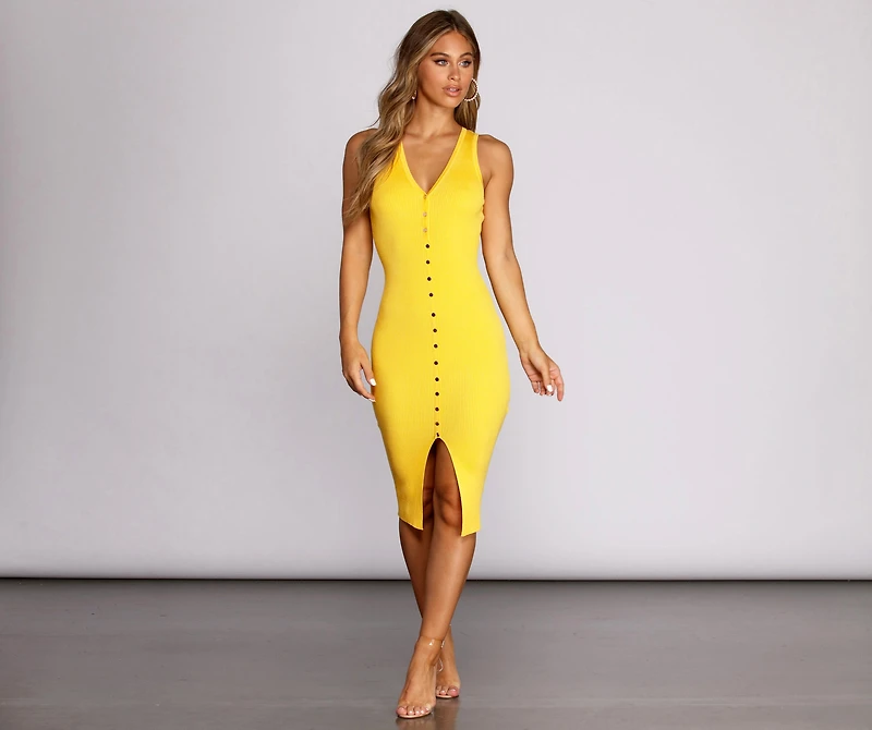 It's A Snap Ribbed Dress