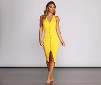 It's A Snap Ribbed Dress