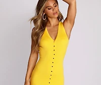 It's A Snap Ribbed Dress