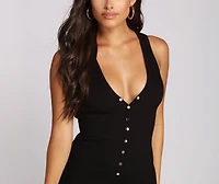 It's A Snap Ribbed Dress