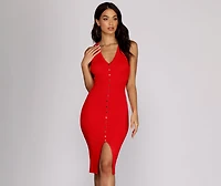 It's A Snap Ribbed Dress