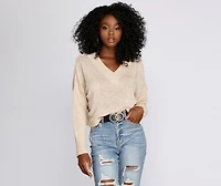 Threads Deconstructed V-Neck Sweater