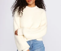 Fabulously Fuzzy Cropped Sweater