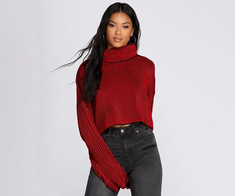 Throw It Back Ribbed Sweater