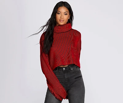 Throw It Back Ribbed Sweater