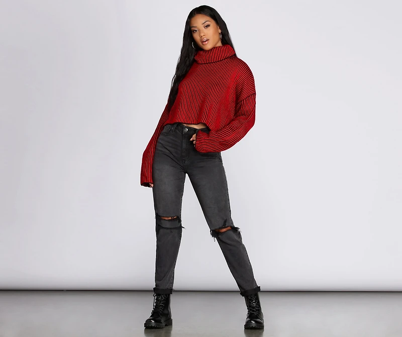 Throw It Back Ribbed Sweater