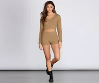 Cutie Cable Knit Crop Top