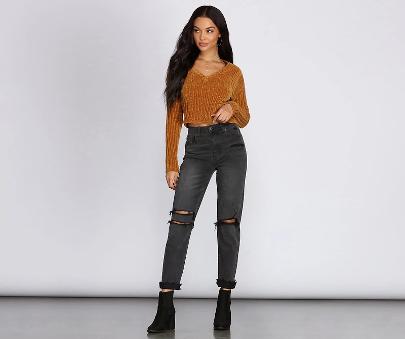 Cozy Chenille V-Neck Sweater