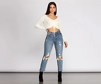 Major Crush Drawstring Crop Top