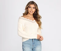 Lace Detail Knit Sweater