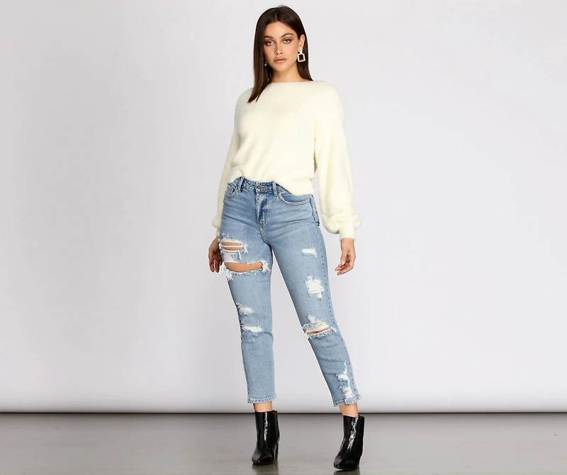 You Are Darling Twist Back Sweater