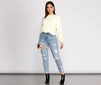 You Are Darling Twist Back Sweater