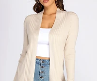 Basic Ribbed Knit Cardigan