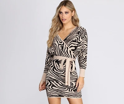 Just My Stripe Zebra Sweater Dress