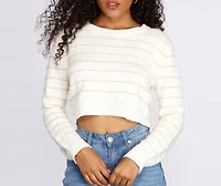 Stand Out Striped Cropped Sweater