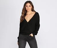 Basic Wrap Front Sweater