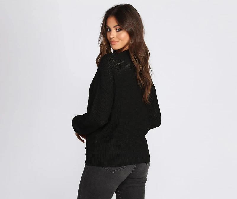 Basic Wrap Front Sweater