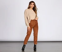 Distressed Chenille Knit Sweater