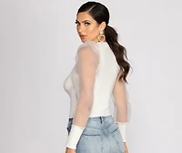Sheer And Chic Sweater Crop Top
