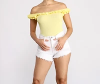 Miss Pretty Ruffle Crop Top