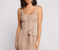 Slay Style Ribbed Scoop Neck Midi Dress
