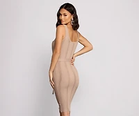 Slay Style Ribbed Scoop Neck Midi Dress